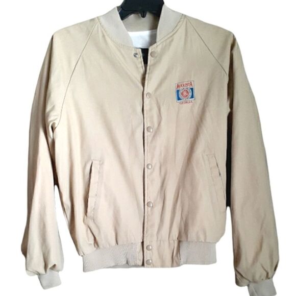 Vintage 1994 Cutting Horse Futurity Augusta Ga Bomber Style Jacket Sìze L Tan - Picture 1 of 10